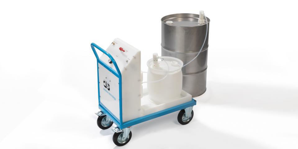 Supply trolley with drum